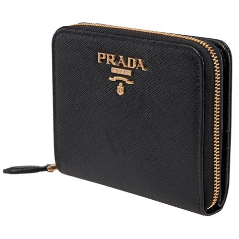 prada black woven wallet|prada black wallet price.